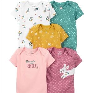 Carters Short Sleeve Onesies - 5 Pack